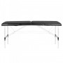 Skládací hliníkový masážní stůl, dvoudílný Comfort, černý