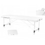 Skladací masérsky hliníkový stôl, Komfort 3 dielny, biely