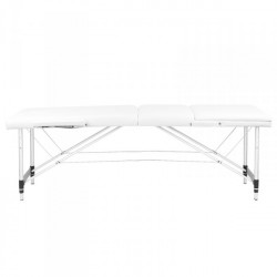 Skládací hliníkový masážní stůl, Comfort 3-dílný, bílý