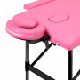 Skládací hliníkový masážní stůl, Comfort 2-dílný, růžovo-černý