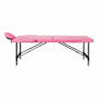 Skladací masérsky hliníkový stôl, Komfort 2 dielny, ružový čierny