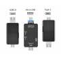 Univerzálna čítačka kariet SD microSD TF Micro USB USB-C OTG 5v1