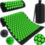 Akupresúrny set - masážna podložka + vankúšik + akupresúrna guľa, zeleno čierna