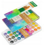 Sada vodných farieb - 36 prémiových farieb - 12-stránkový blok - 6 štetcov, 43 ks