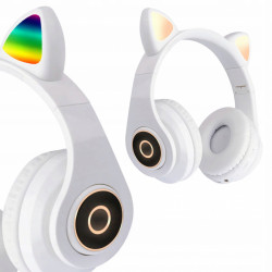 Bezdrátová sluchátka Cat Ears B39 , bílá