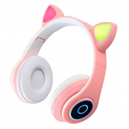 Bezdrátová sluchátka Cat Ears B39, růžová