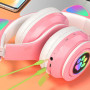 Bezdrátová sluchátka Cat Ears, růžová