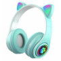 Bezdrátová sluchátka Cat Ears, tyrkysová