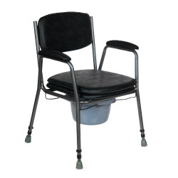 Čalouněná toaletní židle Louis, nosnost 130 kg, černá