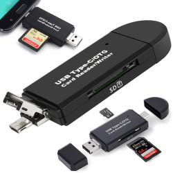OTG čtečka karet 5 v 1, TF/SD, USB, Micro USB, USB-C