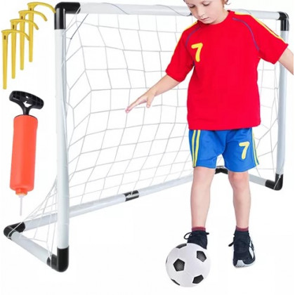 Detská futbalová bránka s loptou a pumpou 3 v 1, Master, 120 x 40 x 80 cm