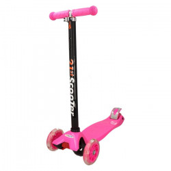 Dětská tříkolová koloběžka Led Pink, růžová, nosnost 40 kg