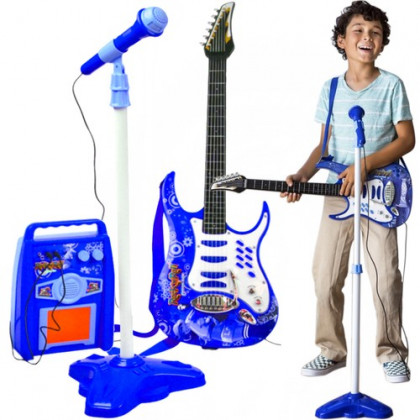 Karaoke detský set s gitarou, mikrofónom a zosilňovačom
, modrá