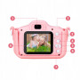 Dětský digitální fotoaparát pejsek se selfie kamerou, růžový