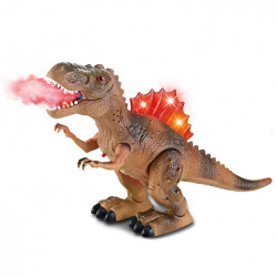 Ohnivý dinosaurus s LED osvětlením - hnědý