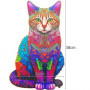 Drevené laserom vyrezávané puzzle mačka, CatC, 38 x 24 cm, 130 dielov