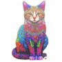 Drevené laserom vyrezávané puzzle mačka, CatC, 38 x 24 cm, 130 dielov
