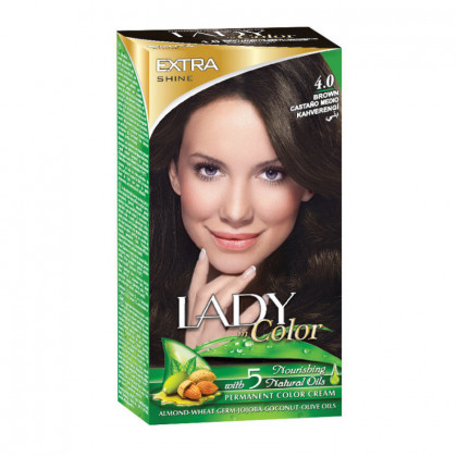 Farba na vlasy LADY in Color - 4.0 hnedá
