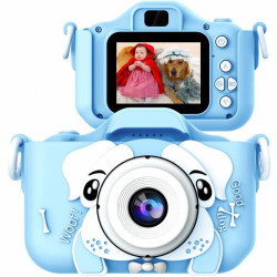 X5 Dětský digitální fotoaparát pes se selfie kamerou, modrý