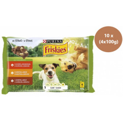 Friskies Dog Adult Multipack hovězí, kuřecí, jehněčí ve šťávě 40 × 100 g