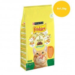 Friskies INDOOR granule s kuřecím masem a zeleninou pro kočky 6 x 1,5 kg