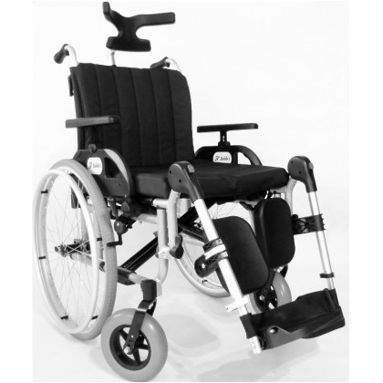Hliníkový invalidný vozík Barracuda s opierkou na hlavu, šírka sedu: 48 cm