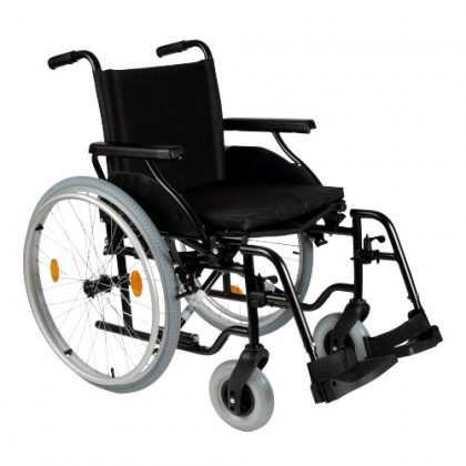Oceľový invalidný vozík Cruiser2, šírka sedadla 48 cm, čierny