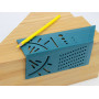 Japonské tesárske pravítko - 3D rohový uholník, modrý