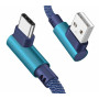 Kábel USB – USB C pravý uhol, modrý