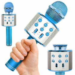 Karaoke mikrofon s reproduktorem, modrý