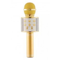 Karaoke mikrofon s reproduktorem, zlatý