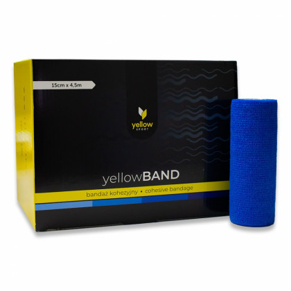 Kohezívny obväz yellowBAND - 15cm x 4,5m, modrý, 12ks