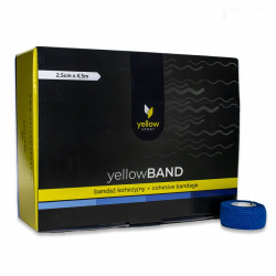 Kohezivní obvaz žlutýBAND - 2,5cm x 4,5m, modrý, 36ks