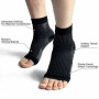 Kompresné ponožky na členok s otvorenou špičkou, čierne - S/M