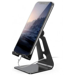 Skládací kovový stojan pro telefon a tablet, černý