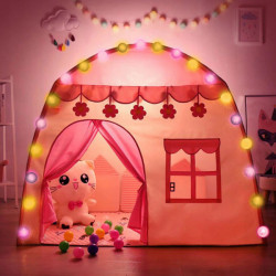 Dětský stan - dívčí stan se světly růžový