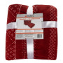 Mäkká teplá deka s obliečkami na vankúš so zimným motívom, 160 x 200 cm, červená