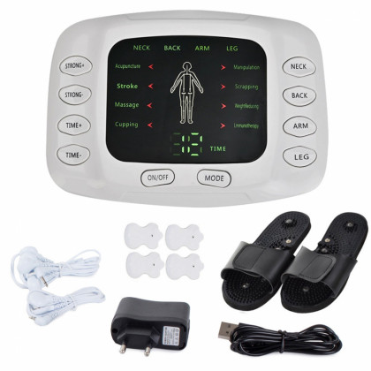 Masážny elektrostimulátor XTK-7005 s akupunktúrnymi papučami