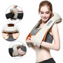 Masážní přístroj shiatsu s infračerveným ohřevem pro tělo, krk, ramena - béžový