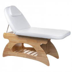 Masážní a kosmetický dřevěný stůl Vega Nut, 184 x 70 cm, světlé dřevo