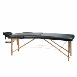 Skládací dřevěný masážní stůl Dřevo, černá barva