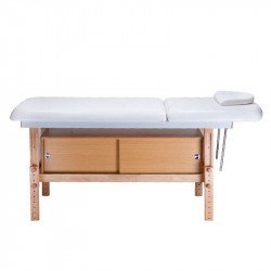 Masážní a kosmetický stůl s úložným prostorem Ikonic, bílý