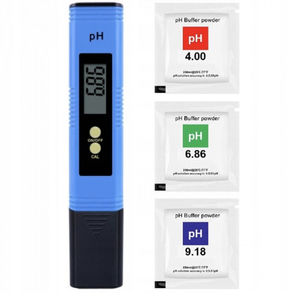 Elektronický merač pH kvality vody 0.00-14.00, modrý