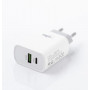 LS13 2 USB QC3.0+PD nabíječka bílá s lightning kabelem