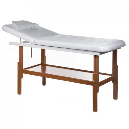 Nastaviteľný masérsky stôl Rest, 186 x 68 cm, biely