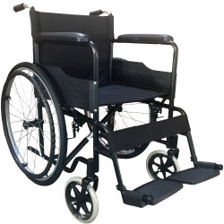 Ocelový invalidní vozík Gabi, šířka sedadla 45 cm, černý