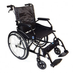 Ocelový invalidní vozík - šířka sedadla - 46 cm, modrý
