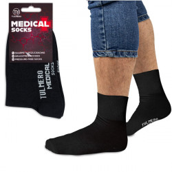 Pánské bavlněné ponožky pro diabetiky, Tulmero Medical, EU (38-40), černé