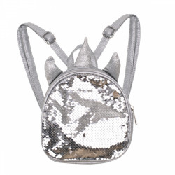 Předškolní batoh s flitry Unicorn, 18x19 cm, 1,5 L, stříbrný