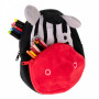 Predškolský batoh zebra 24 cm plyšový, čierna/červená